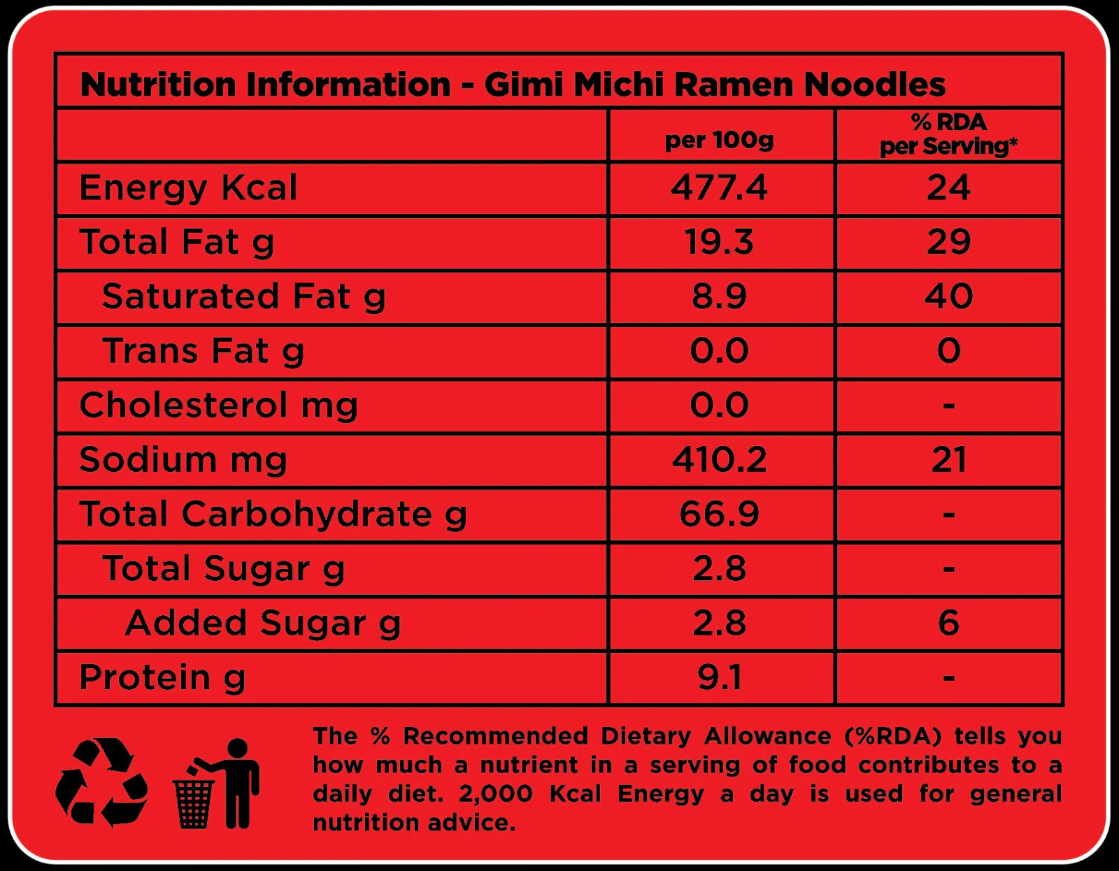 Gimi Michi Korean Kimchi & Fire Twin Duo Box - 2 Kimchi + 2 Spiiicy Korean Ramen - 4 x 100 grams - Image 9