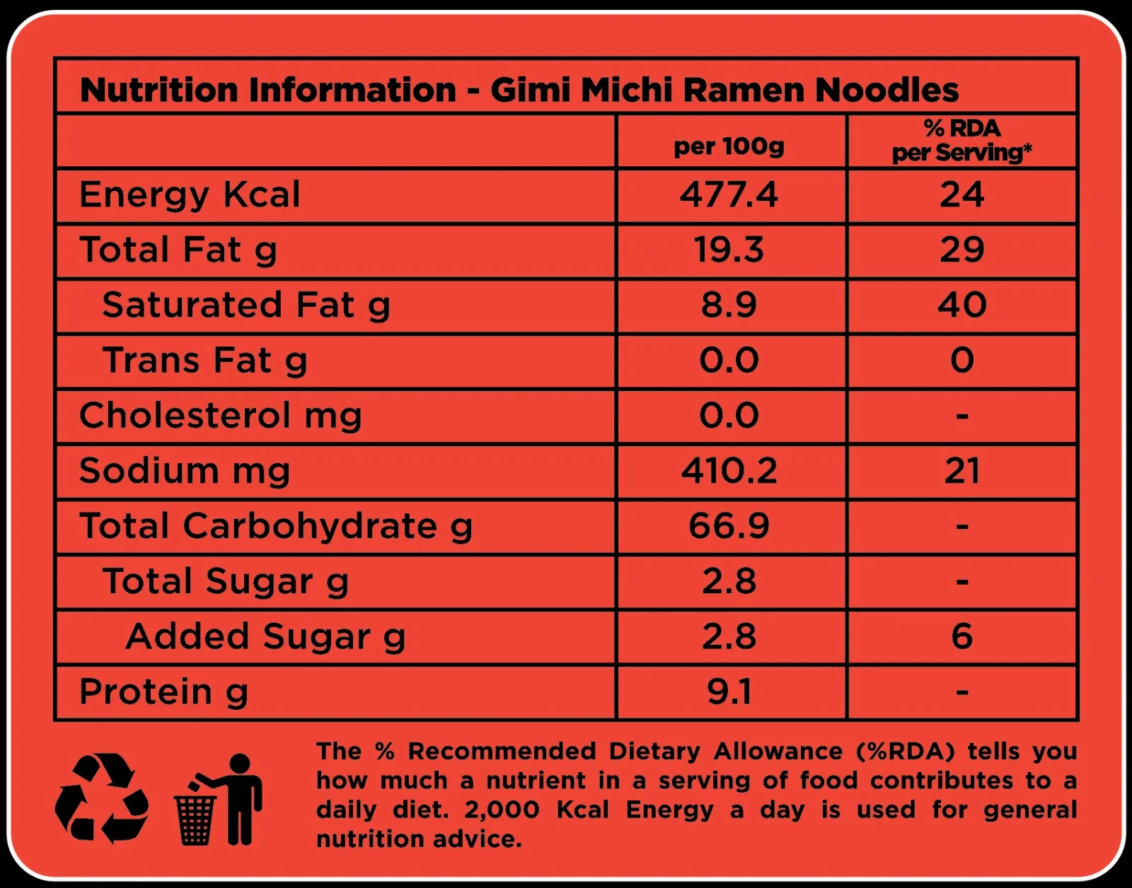 Gimi Michi Korean Kimchi & Fire Twin Duo Box - 2 Kimchi + 2 Spiiicy Korean Ramen - 4 x 100 grams - Image 10