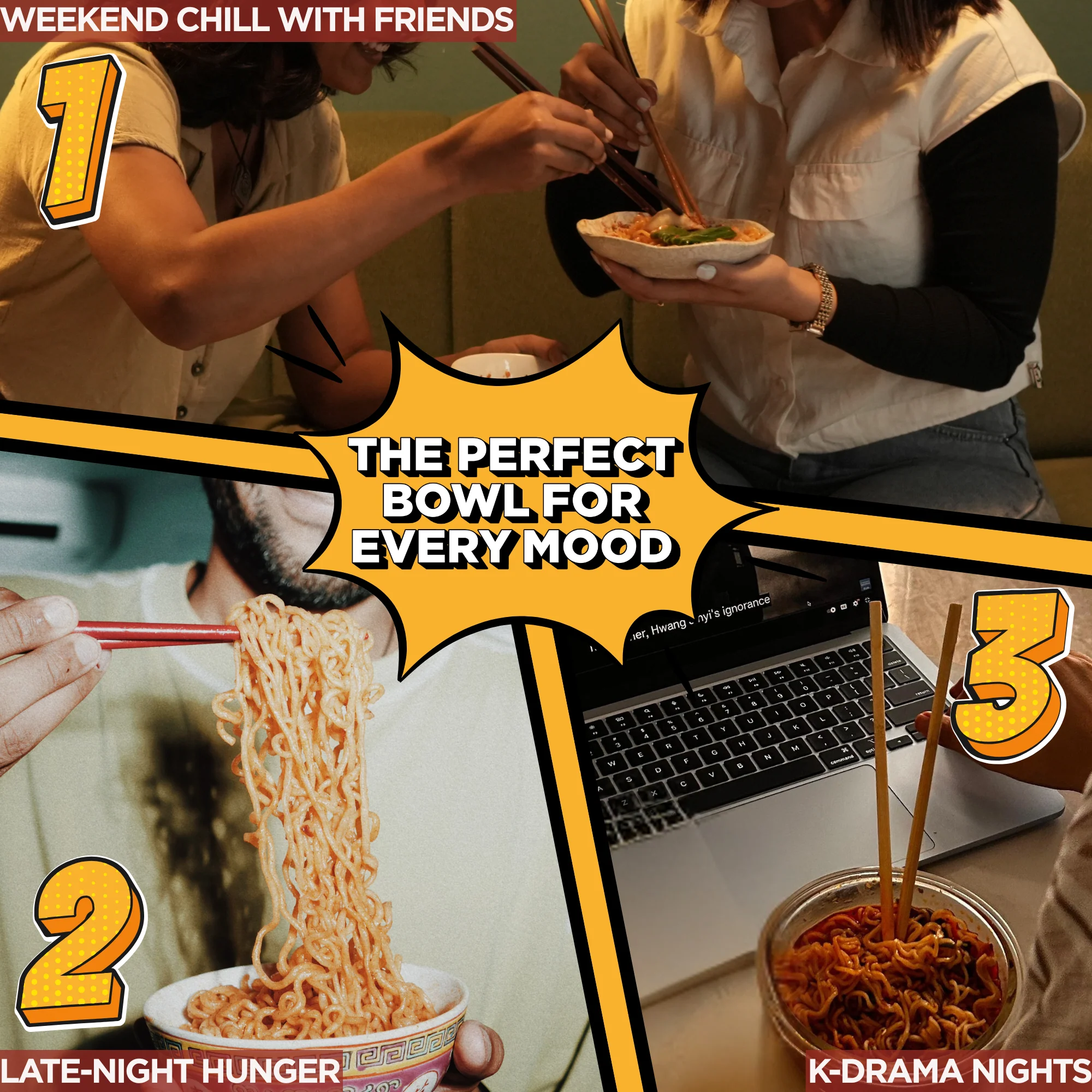 Gimi Michi Korean Kimchi & Fire Twin Duo Box - 2 Kimchi + 2 Spiiicy Korean Ramen - 4 x 100 grams - Image 6